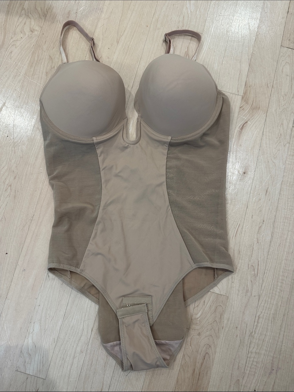 Neutral Beige Shapewear One-Piece Bodysuit